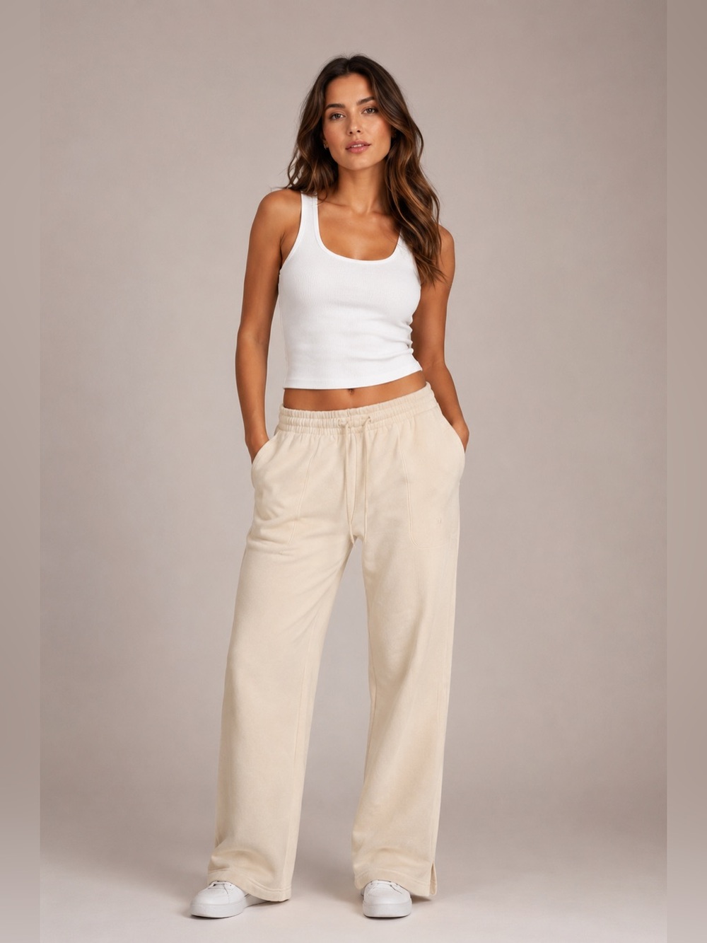 PINK Victoria's Secret Neutral Wide-Leg Sweatpants XL